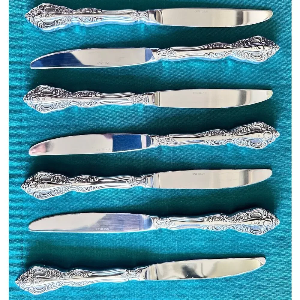 Oneida Michelangelo 18/10 Stainless Steel Dinner Knives-Set of 7-Excellent!